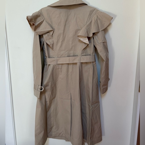 NWOT Anthropologie Ruffled Trench Coat Size Small - Picture 10 of 15